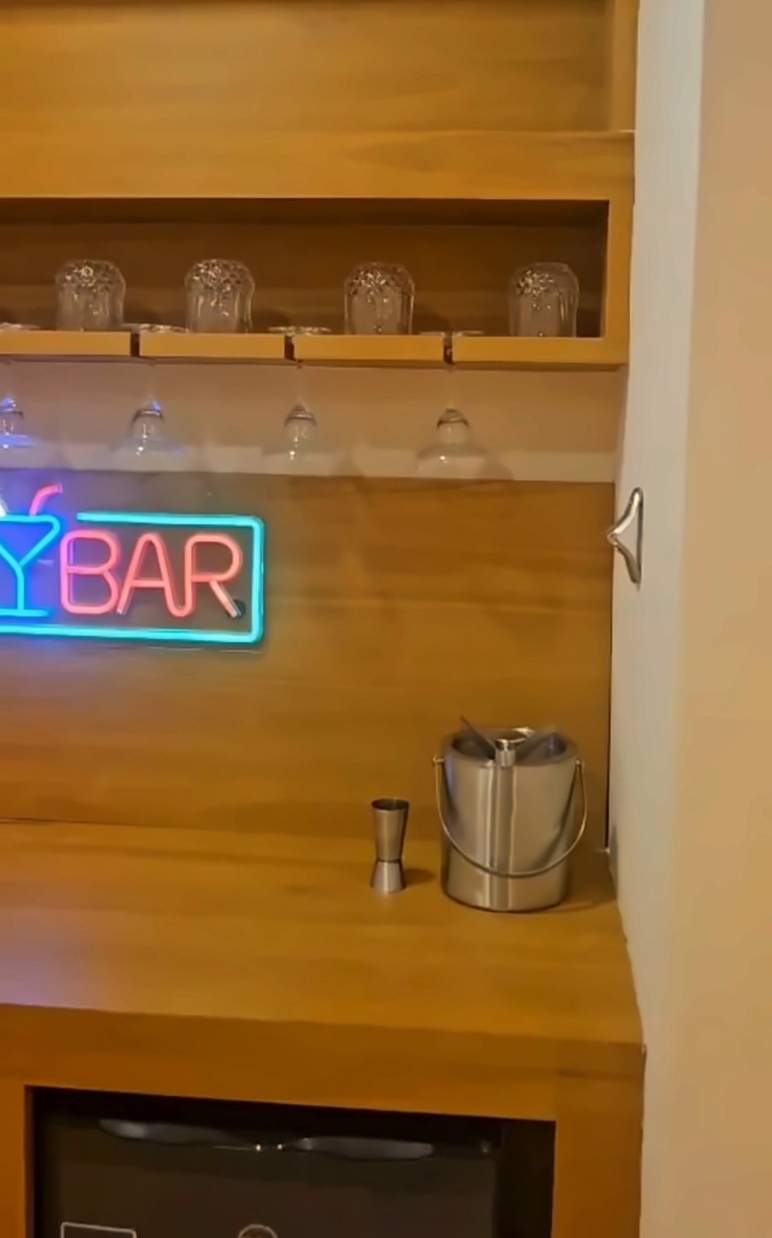 Private bar room with a bar counter