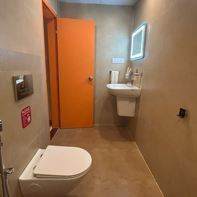 Attached washroom in the private theatre room